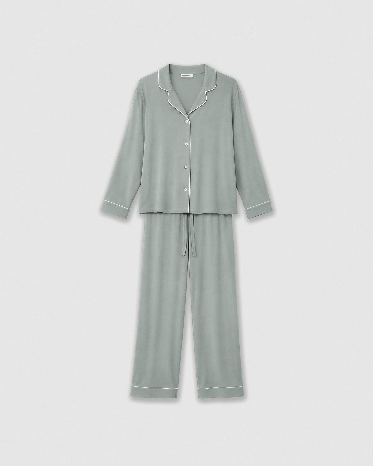 Pijama largo camisero viscosa verde keike