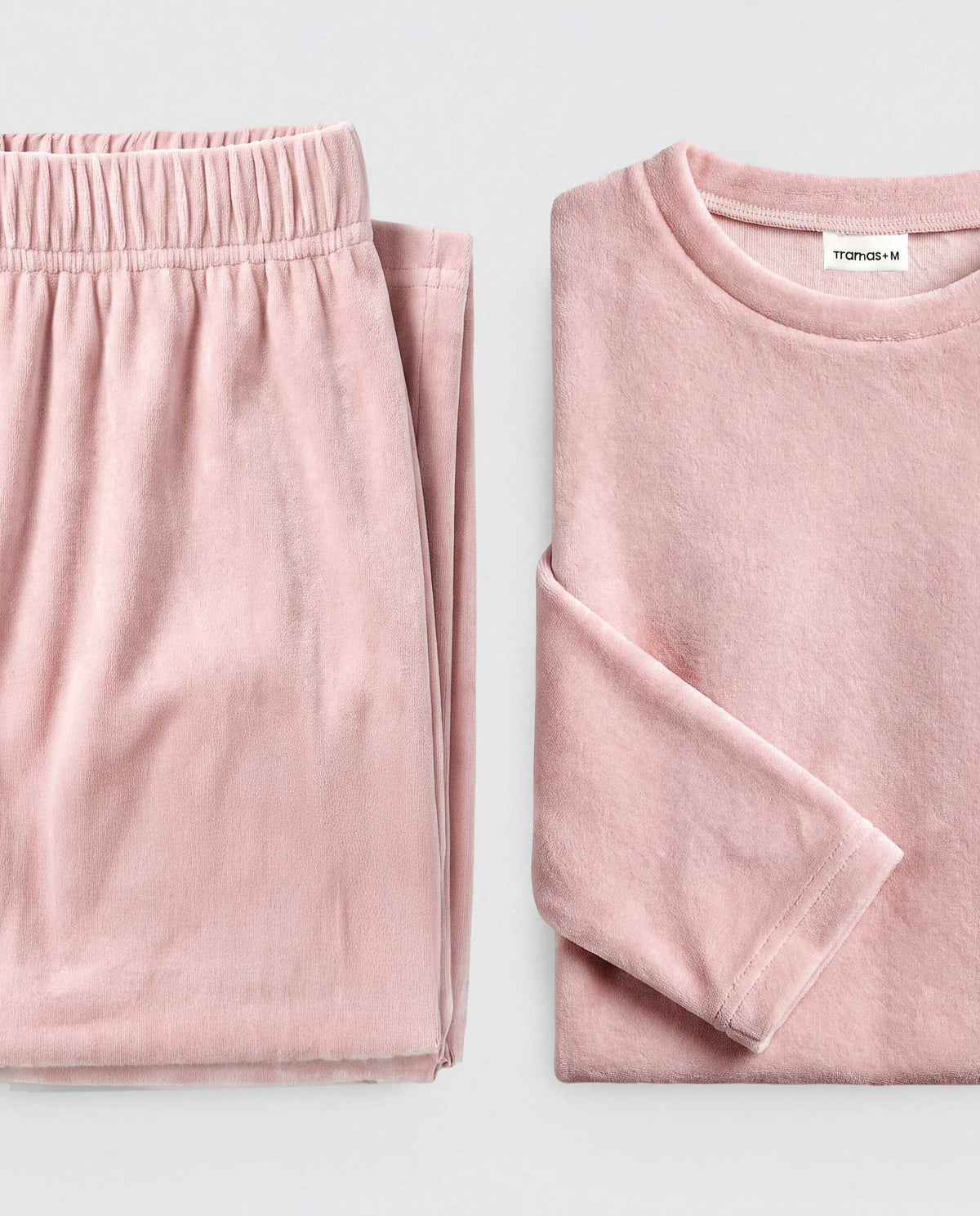Pijama de veludo super soft liso rosa palo