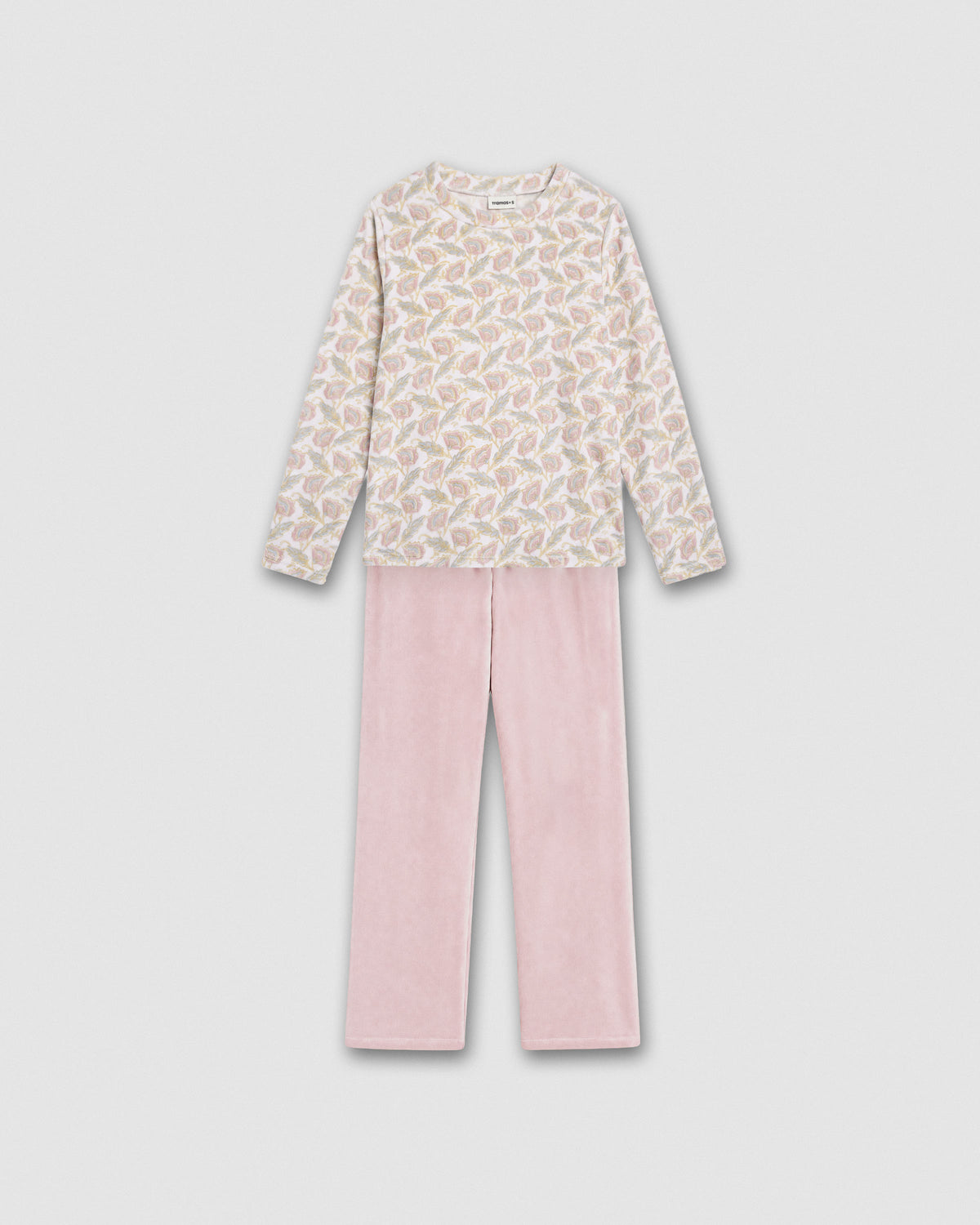 Pijama terciopelo super soft solta rosa