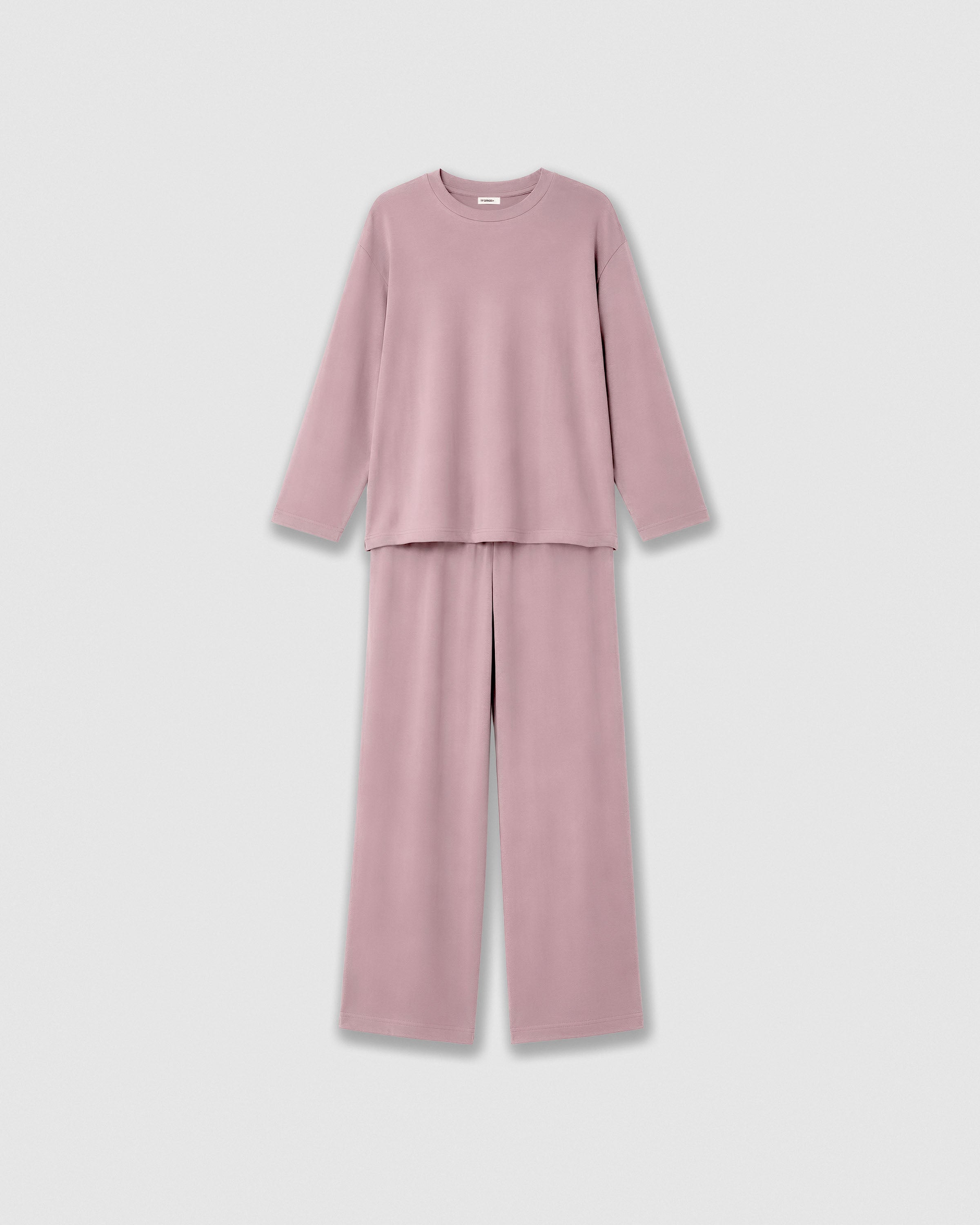Pijama largo viscosa rosa