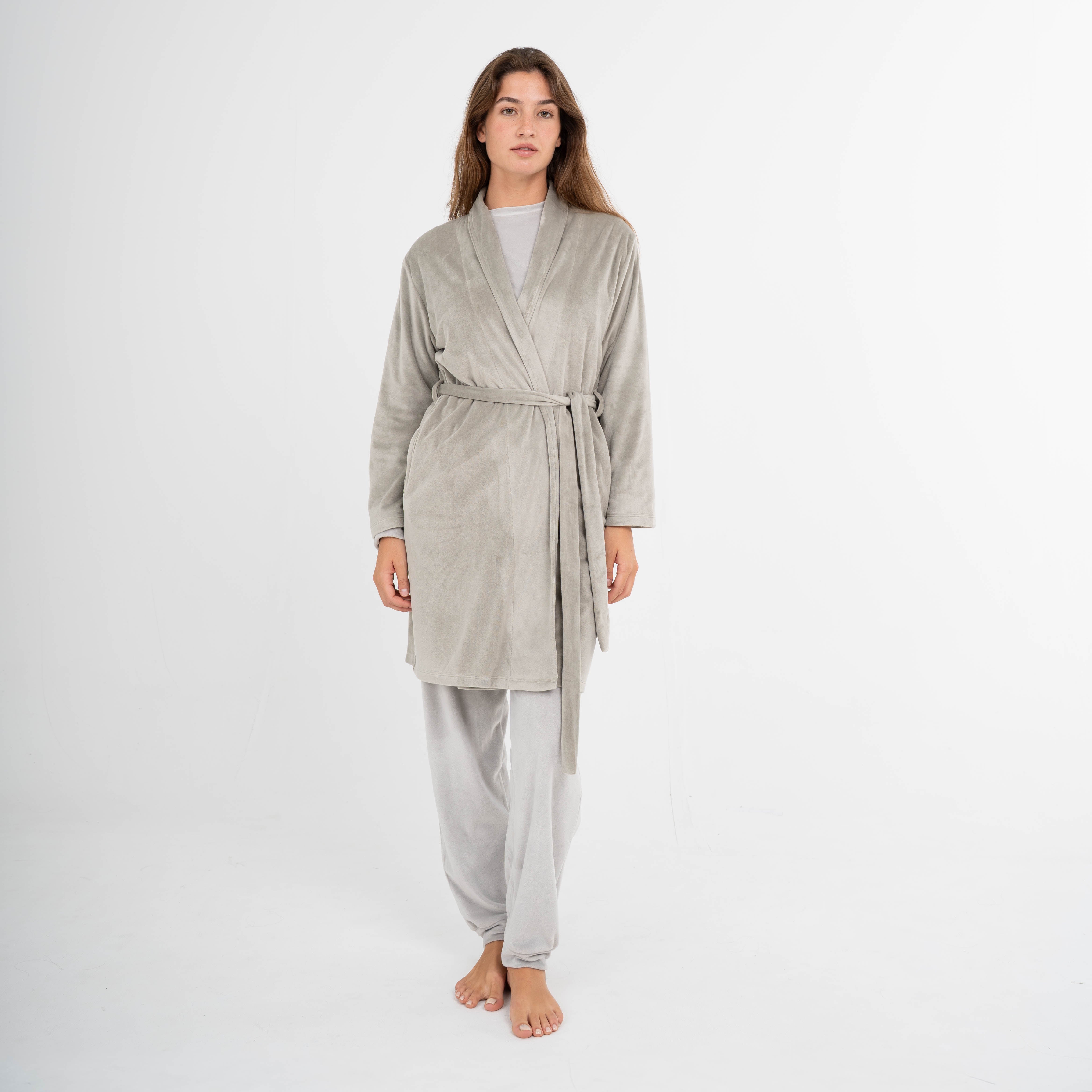 Vestaglia in velluto Super Soft Verde Secco