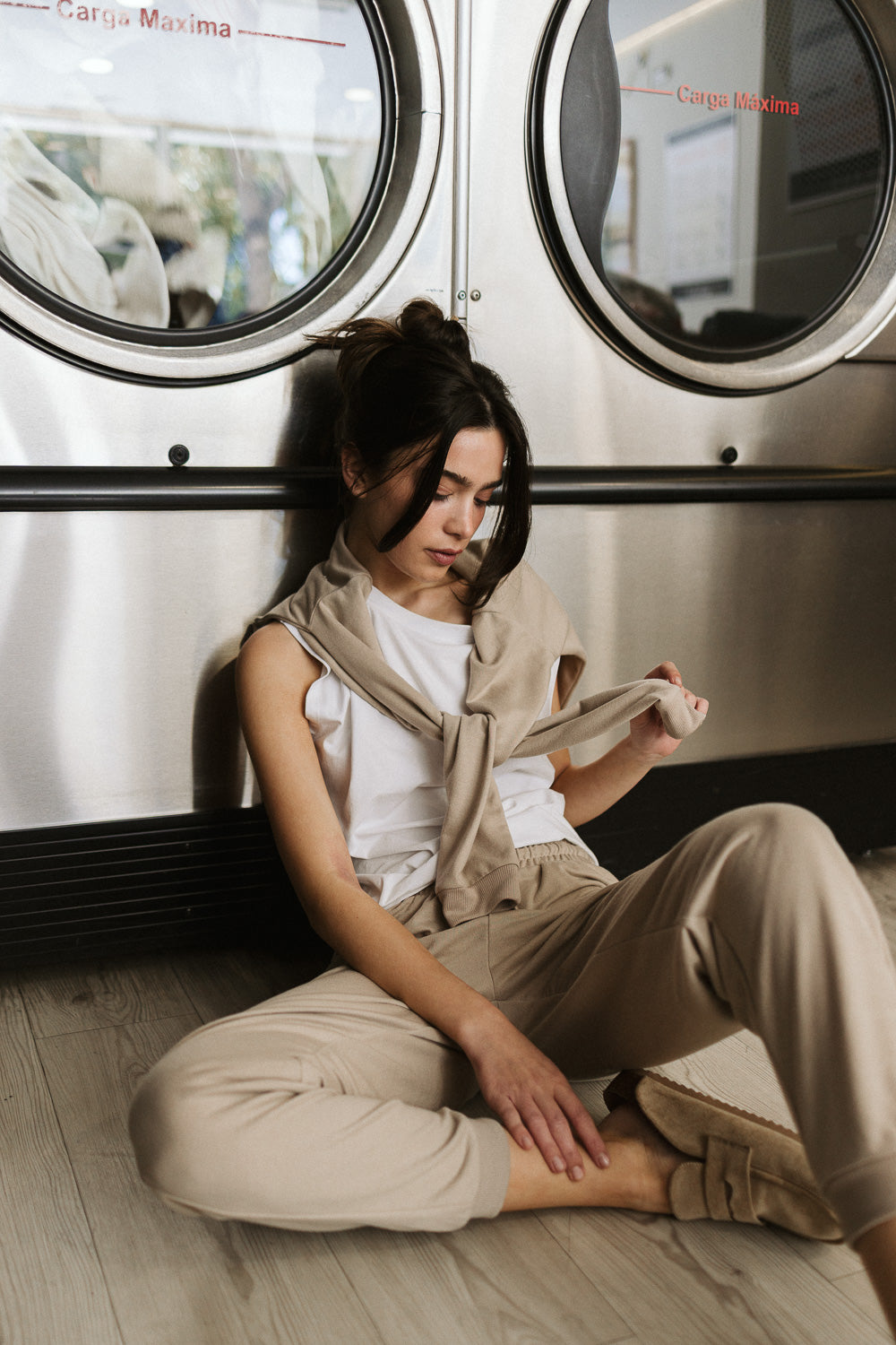 Calças compridas básicas desportivas para mulher