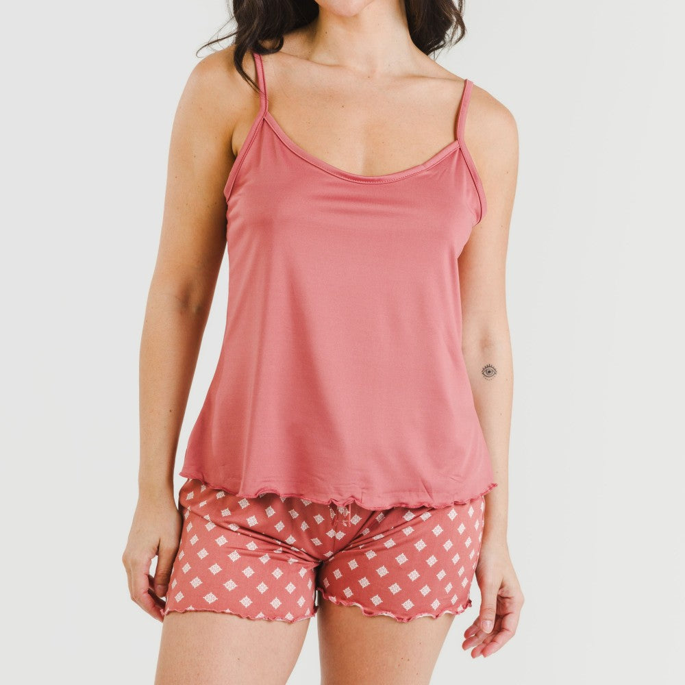Pijama tirantes mujer soft Missy marsala