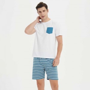 Pijama hombre corto Raya Manu blanco