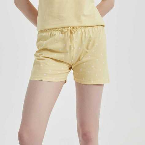 Pijama corto algodón Paola amarillo ropa-de-estar-por-casa