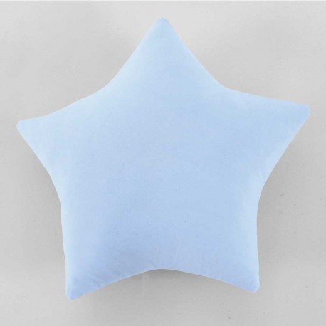 Cojín Estrella algodón celeste 50x50 - Funda + Relleno comprar-cojines-infantiles-lisos