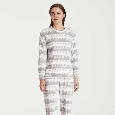 Pijama coral Paola gris pijamas-mujer