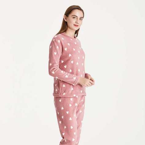 Pijama coral Olga malva rosa pijama-coral
