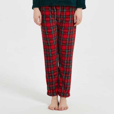 Pijama coral Cuadrin rojo pijamas-mujer