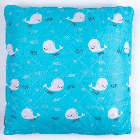 Cojín Cuadrante Ballena 55x55 - Funda + Relleno cojines-infantiles