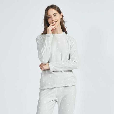 Pijama coral Estrella gris perla ropa-de-estar-por-casa