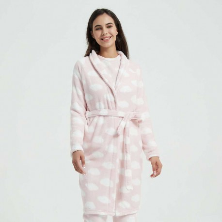 Bata coral Nube rosa batas-mujer