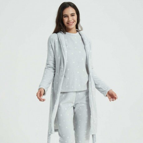Bata mujer invierno Promise Gris Teddy