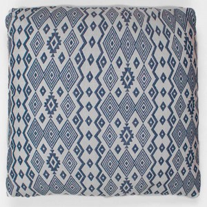 Cojín cuadrante jacquard New Madras azul 45x45 - Funda + Relleno