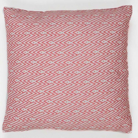 Cojín cuadrante jacquard Madras rosa 45x45 - Funda + Relleno cojines-cuadrados-estampados