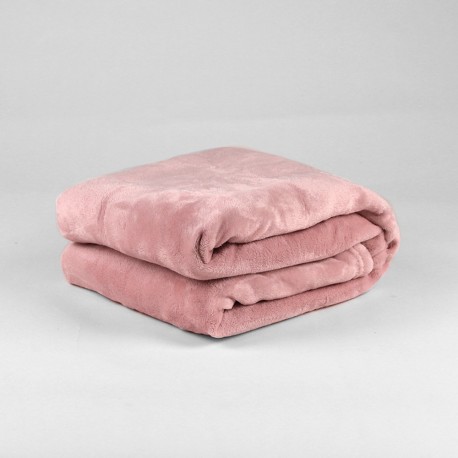 Manta terciopelo rosa palo 500gr Tamaño manta 160x220cm