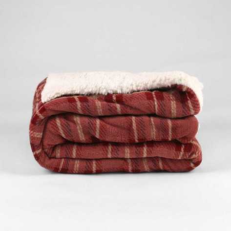 Manta sherpa Cuadro Sandra malva rosa comprar-mantas-sherpa