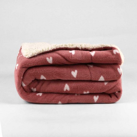 Manta sherpa Olga malva rosa comprar-mantas-sherpa