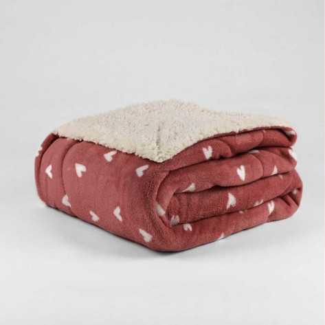 Manta sherpa Olga malva rosa comprar-mantas-sherpa