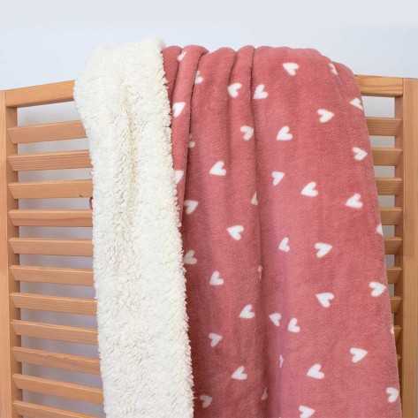 Manta sherpa Olga malva rosa comprar-mantas-sherpa
