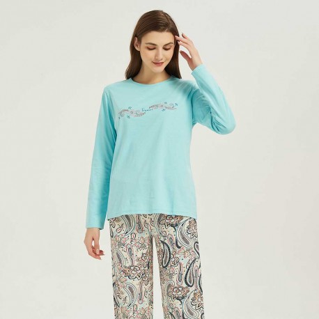 Pijama largo algodón Marga pijamas-mujer