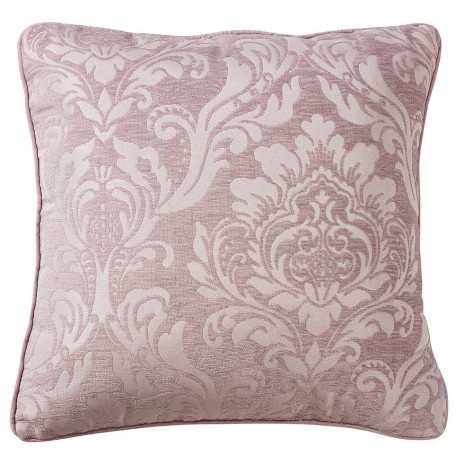 Cojín jacquard chenilla Ornamental malva 45x45 - Funda + Relleno cojines-cuadrados-estampados