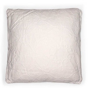 Cojín cuadrante Pique Moschato blanco 55x55 - funda + relleno
