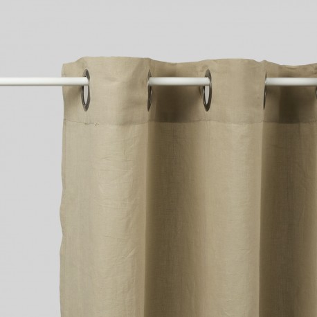 Cortina algodón lino oliva cortinas-visillos-y-estores