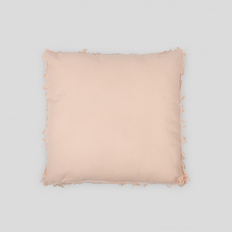 Cojín cuadrante algodón orgánico rosa 55x55 - funda + relleno tejidos-naturales