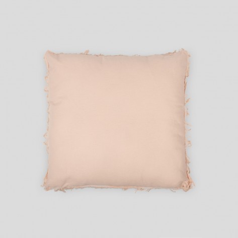 Cojín cuadrante algodón orgánico rosa 55x55 - funda + relleno tejidos-naturales