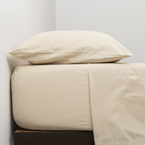 Juego de sábanas algodón orgánico beige 2