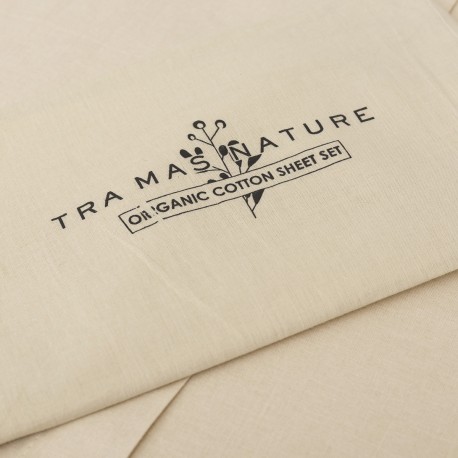 Juego de sábanas algodón orgánico beige