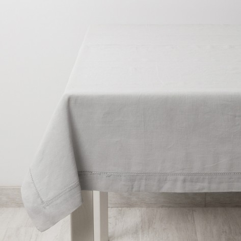 Mantel algodón lino gris ropa-mesa