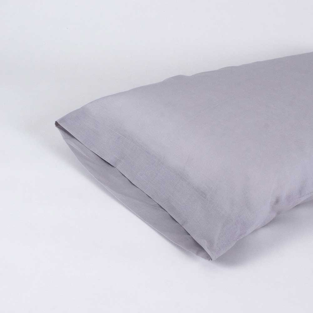 Funda de almohada 50x70 Lisa 400 Hilos - Gris — Dormire