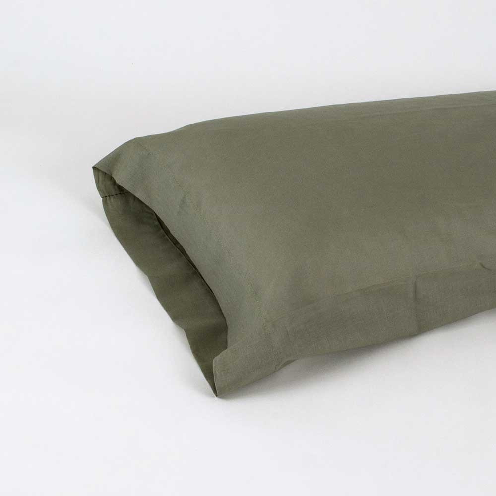 Funda de almohada algodón lisa Tamaño fundas almohada almohadas 70cm  (90x45cm) colores verde cacería