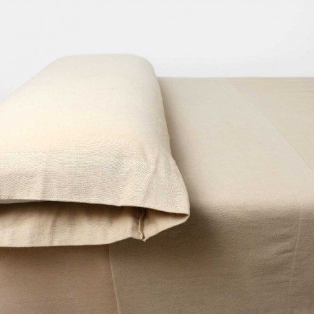 Juego de franela lisa sábanas Cama 90cm (90x200cm) colores beige arena