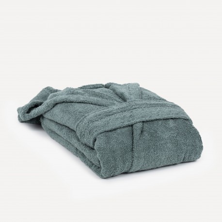 Albornoz capucha verde frances 450gr Unisex