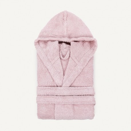 Albornoz capucha rosa palo 450gr Unisex comprar-albornoces