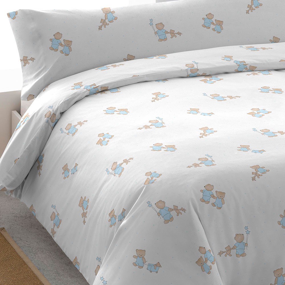 Funda n rdica algod n Peluche celeste Medidas n rdicos cama 90cm