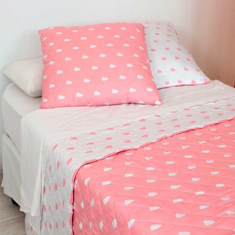 Colcha bouti Nubecita rosa Medidas colchas y edredones Cama 90cm