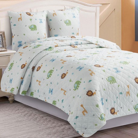 Edredon Conforter Infantil Estrellas Gris para Cama de 90 cm