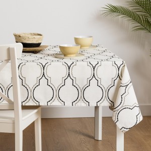 Mantel algodón Margarita negro