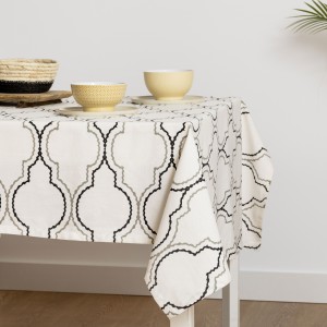 Mantel algodón Margarita negro 2
