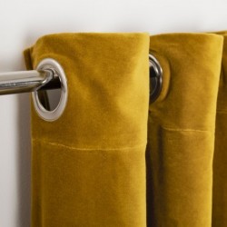 Cortina terciopelo algodón mostaza cortinas-visillos-y-estores