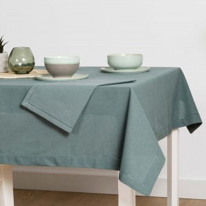 Mantel algodón orgánico verde menta 2