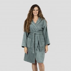 Albornoz capucha verde frances 450gr Unisex Albornoz capucha verde frances 450gr Unisex