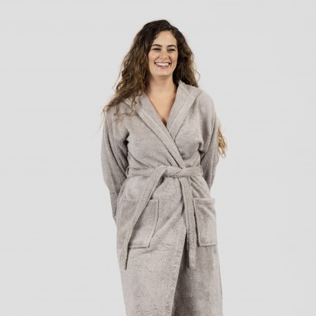 Albornoz capucha perla 450gr Unisex