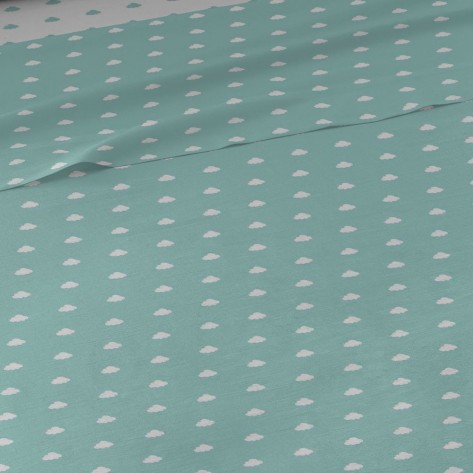 Juego de sábanas Nubecita reversible verde tiffany cama-90