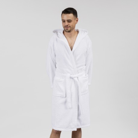 Albornoz capucha blanco 450gr Unisex