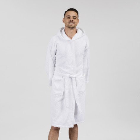 Albornoz capucha blanco 450gr Unisex Albornoz capucha blanco 450gr Unisex